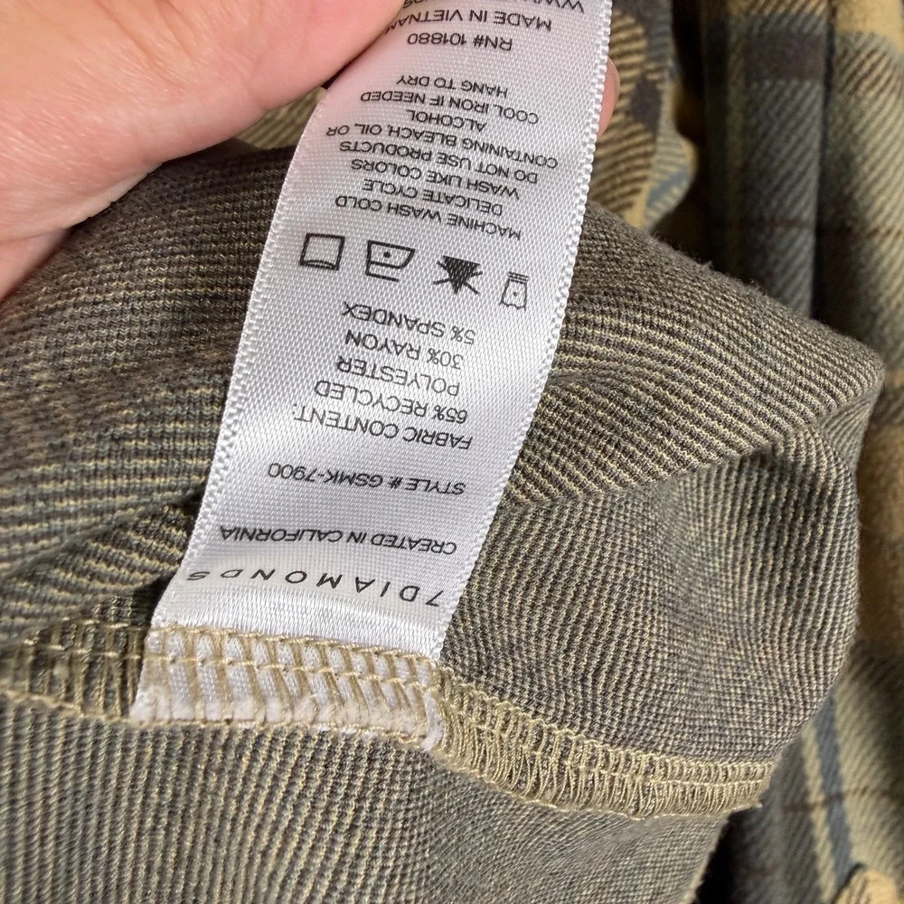 7 Diamonds Generation Mens XXL Plaid Knit Flannel Button Down Shirt GSMK-7900